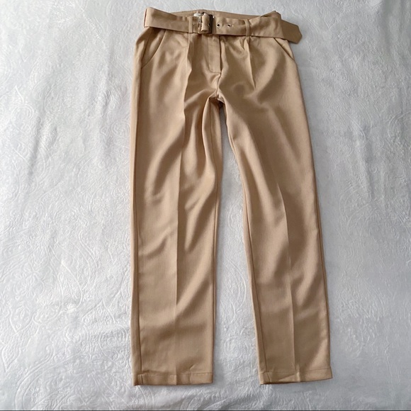Nasty Gal Tan Belted Trousers - Picture 2 of 9